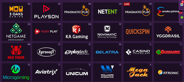 Список разработчиков слотов на сайте казино Клубника